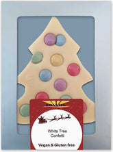 Árbol de Navidad blanco con grageas de comercio justo sin gluten BIO 90 g - BONVITA